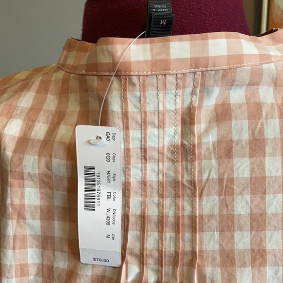 NWT J. Crew Tie Sleeve Pintuck Gingham Top - Picture 10 of 11